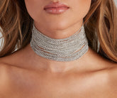 Glam Drama – Mehrlagiges Halsband mit Strasssteinen
